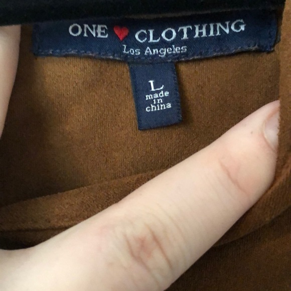 Brown zip up suede mini dress - Picture 6 of 7